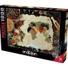 Anatolian Herbal World Map Puzzle 1000pcs RETIRED
