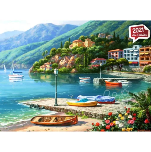 Anatolian Hillside Harbor Cove Puzzle 1000pcs RETIRED