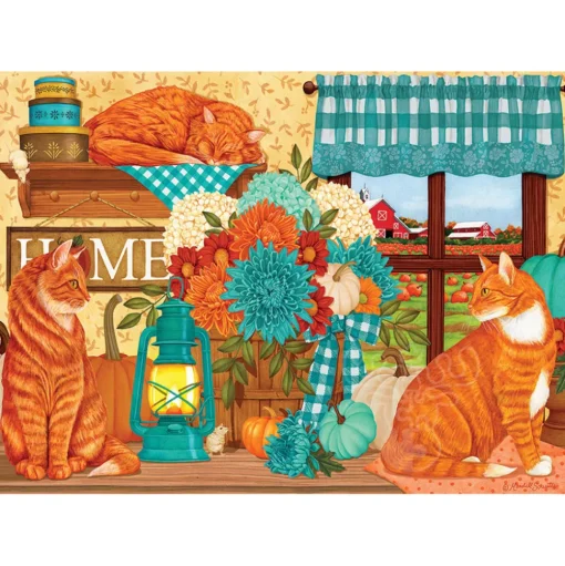 Cobble Hill Pumpkin Patch Cats Puzzle 500pcs