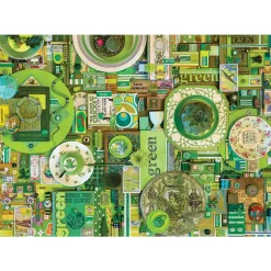 Cobble Hill Rainbow Collection Green Puzzle 1000pcs