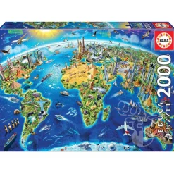 Educa World Landmarks Globe Puzzle 2000pcs