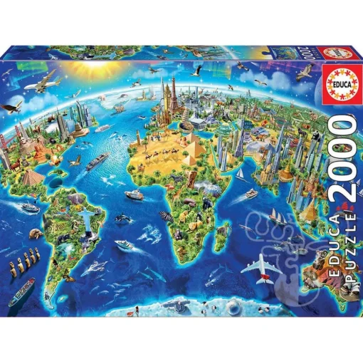 Educa World Landmarks Globe Puzzle 2000pcs