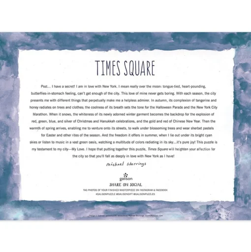 Galison Michael Storrings Times Square Puzzle 1000pcs