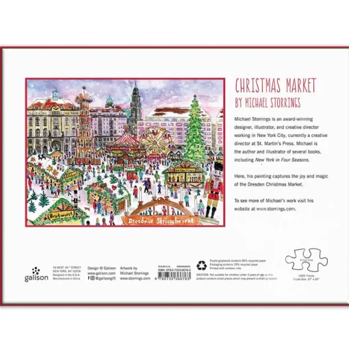 Galison Michael Storrings Christmas Market Puzzle 1000pcs