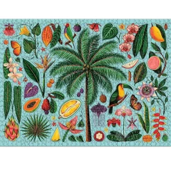 Galison Tropics Puzzle 1000pcs contains 20 Shaped Pieces