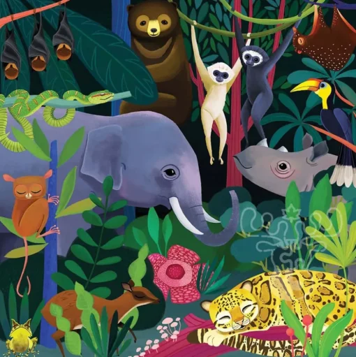 Mudpuppy Glow in the Dark Jungle Illuminated Puzzle 500pcs