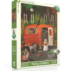 New York Puzzle Co. Janet Hill: The Dogs of Halloween Ride Puzzle 500pcs