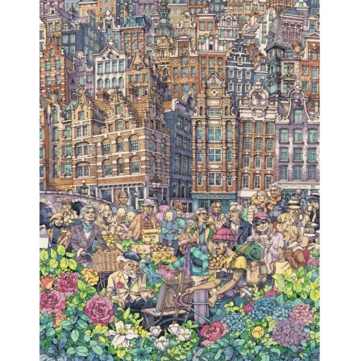 New York Puzzle Co. Max Tilse: 'Dam Charming City Puzzle 1000pcs
