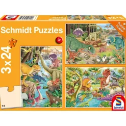 Schmidt Dinosaur Fun Puzzle 3 x 24pcs