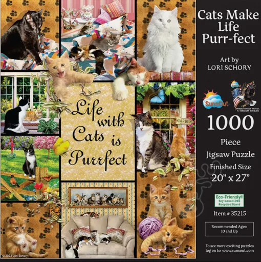 SunsOut Cats Make Life Purr-fect Puzzle 1000pcs