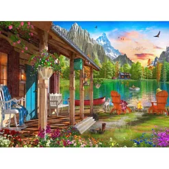 Vermont Christmas Co. Cabin by the Lake Puzzle 1000pcs RETIRED