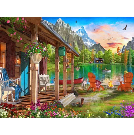 Vermont Christmas Co. Cabin by the Lake Puzzle 1000pcs RETIRED