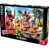 Anatolian Dogs Drinking Smoothies on a Tropical Beach Puzzle 1000pcs