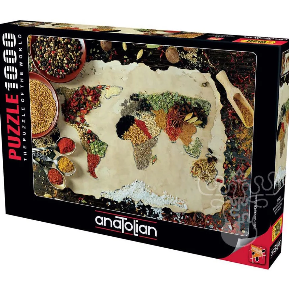 Anatolian Herbal World Map Puzzle 1000pcs RETIRED