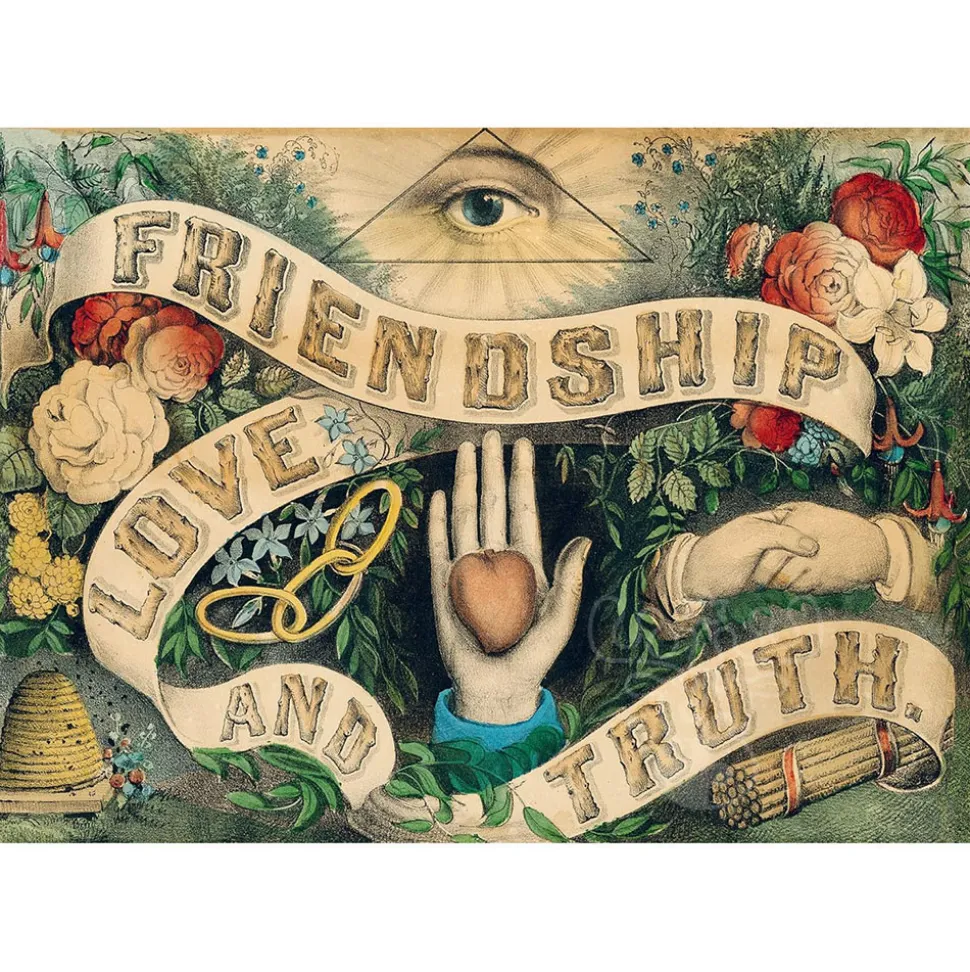 Artisan John Derian Paper Goods: Friendship Love And Truth Puzzle 1000pcs