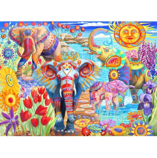 Bluebird Elephants in the Garden Puzzle 2000pcs