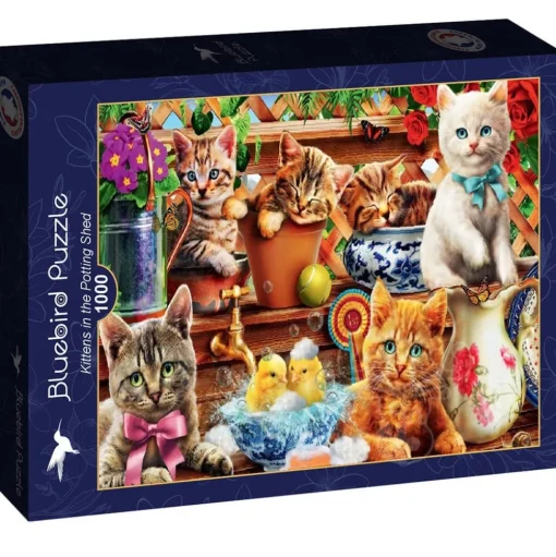 Bluebird Kittens in the Potting Shed Puzzle 1000pcs