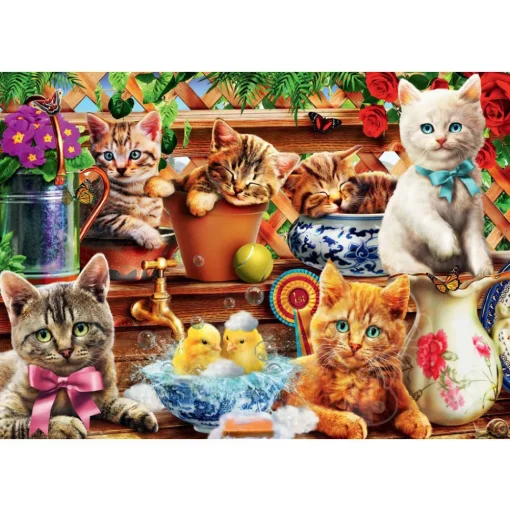 Bluebird Kittens in the Potting Shed Puzzle 1000pcs