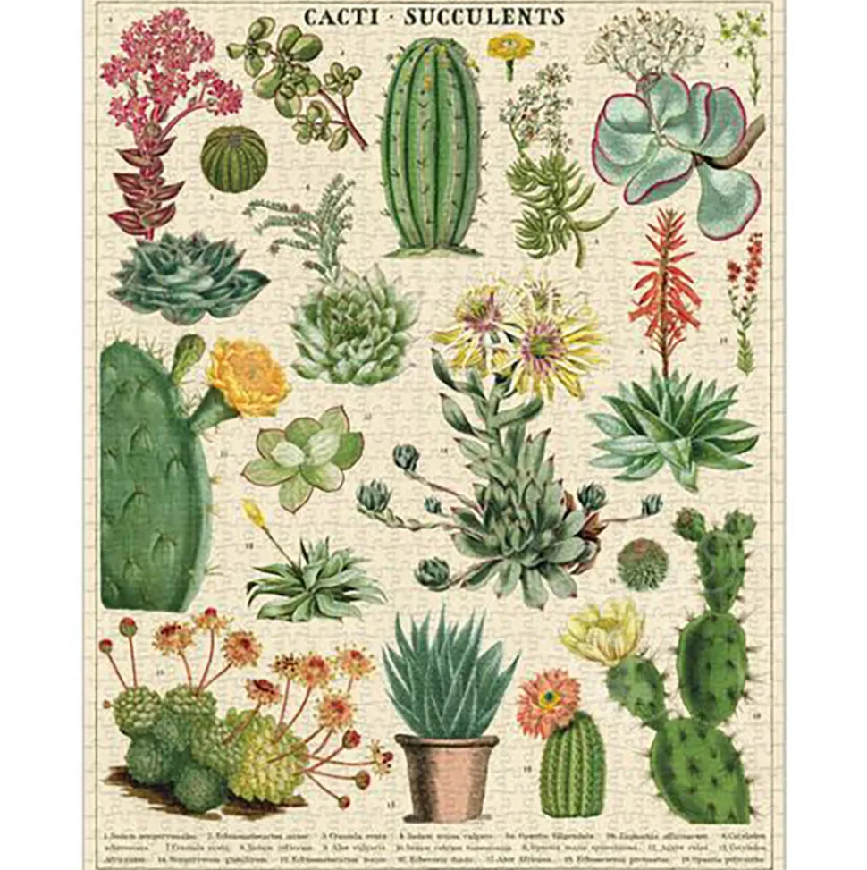 Cavallini Vintage: Cacti & Succulents Puzzle 1000pcs