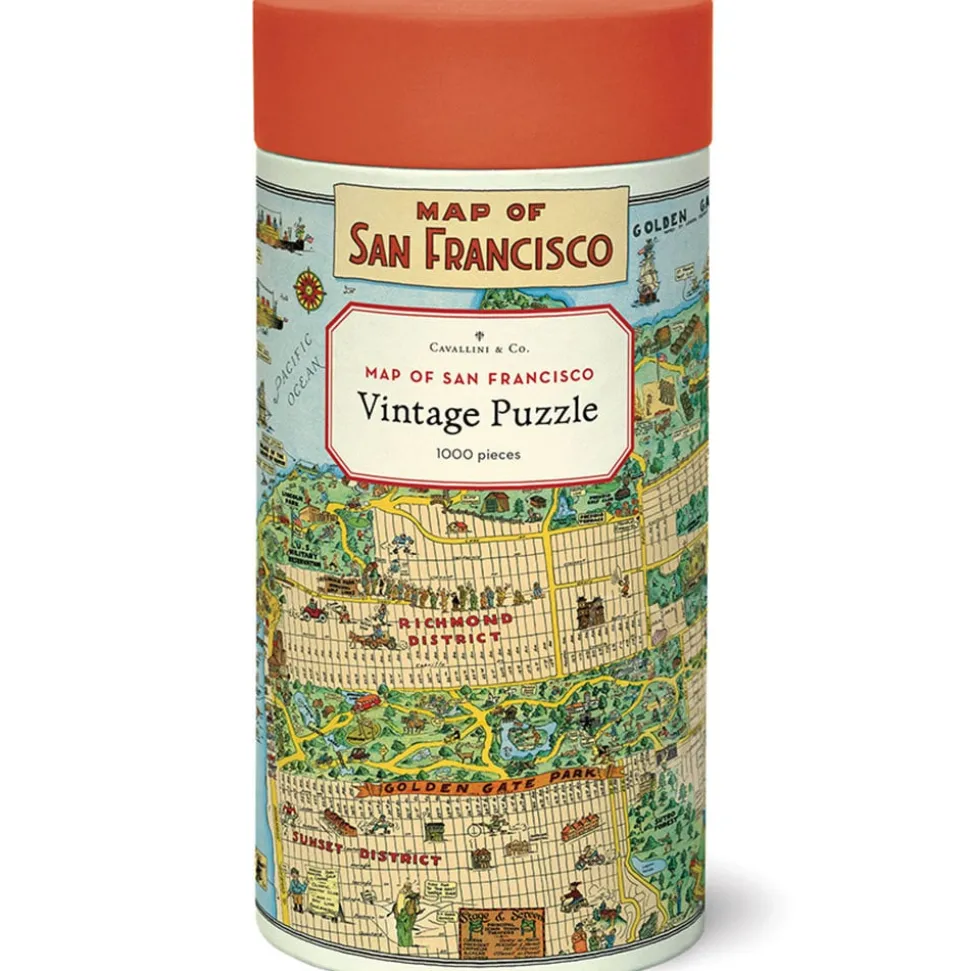 Cavallini Vintage: Map of San Francisco Puzzle 1000pcs