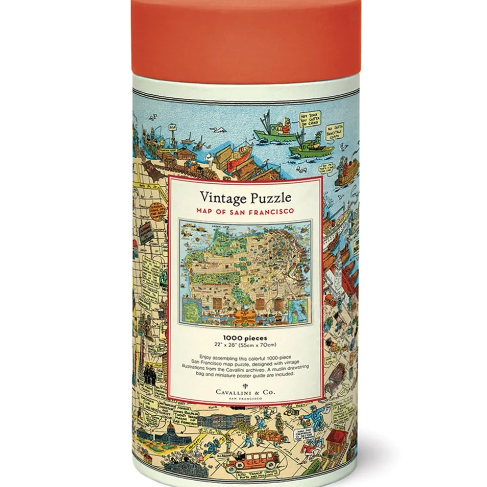 Cavallini Vintage: Map of San Francisco Puzzle 1000pcs