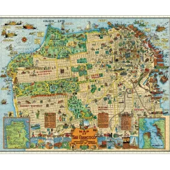 Cavallini Vintage: Map of San Francisco Puzzle 1000pcs