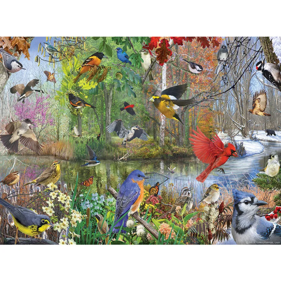 Cobble Hill Birds of the Season Puzzle 1000pcs
