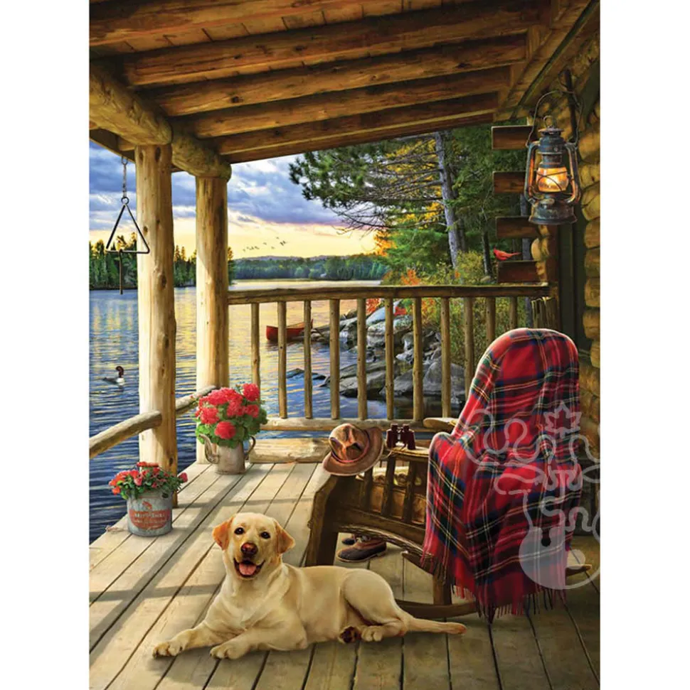 Cobble Hill Lake Cabin Labrador Tray Puzzle 35pcs