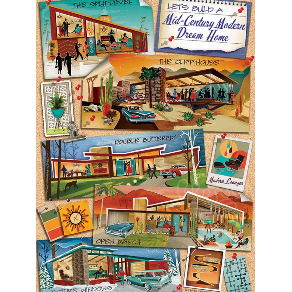 Cobble Hill Mid-Century Modern Dream Home Puzzle 1000pcs