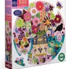 eeBoo Fruits & Flowers Still Life Round Puzzle 500pcs