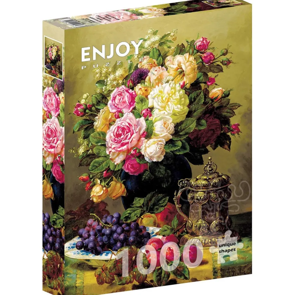 Enjoy Jean-Baptiste Robie: Still Life with Roses Puzzle 1000pcs