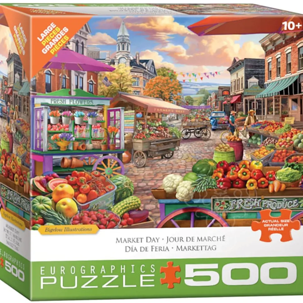 Eurographics Bigelow Illustrations: Market Day Large Pieces Family Puzzle 500pcs