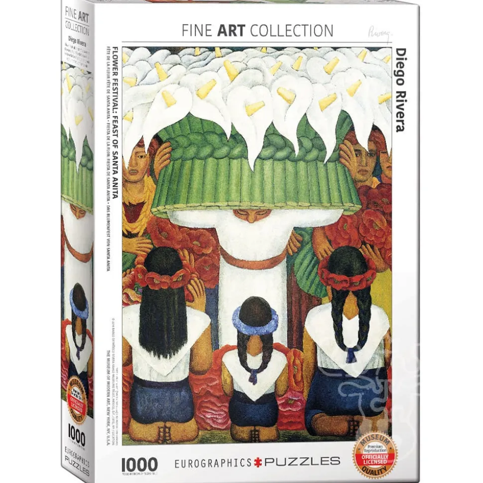 Eurographics Fine Art Rivera: Flower Festival Feast of Saint Anita Puzzle 1000pcs