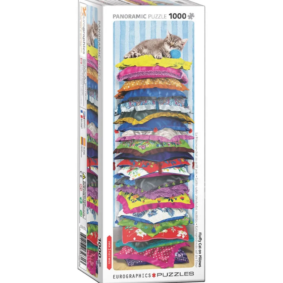 Eurographics Fluffy Cat on Pillows Panoramic Puzzle 1000pcs