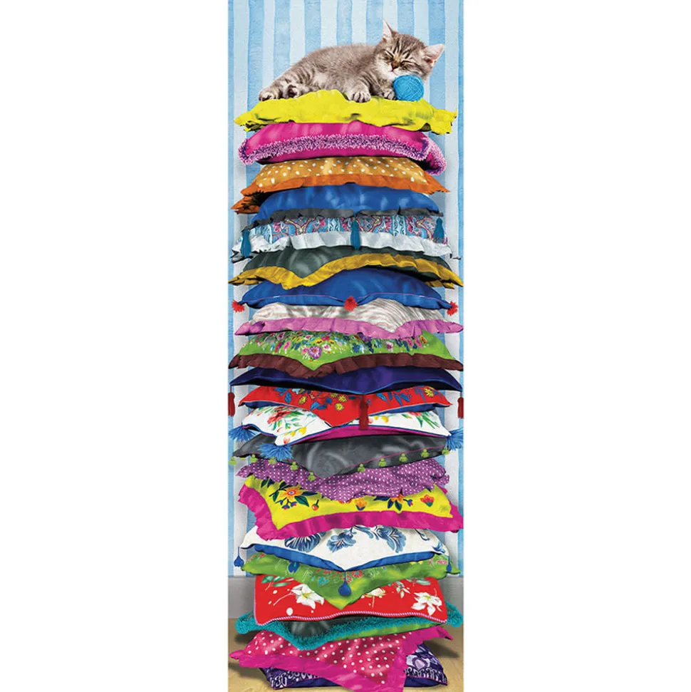 Eurographics Fluffy Cat on Pillows Panoramic Puzzle 1000pcs