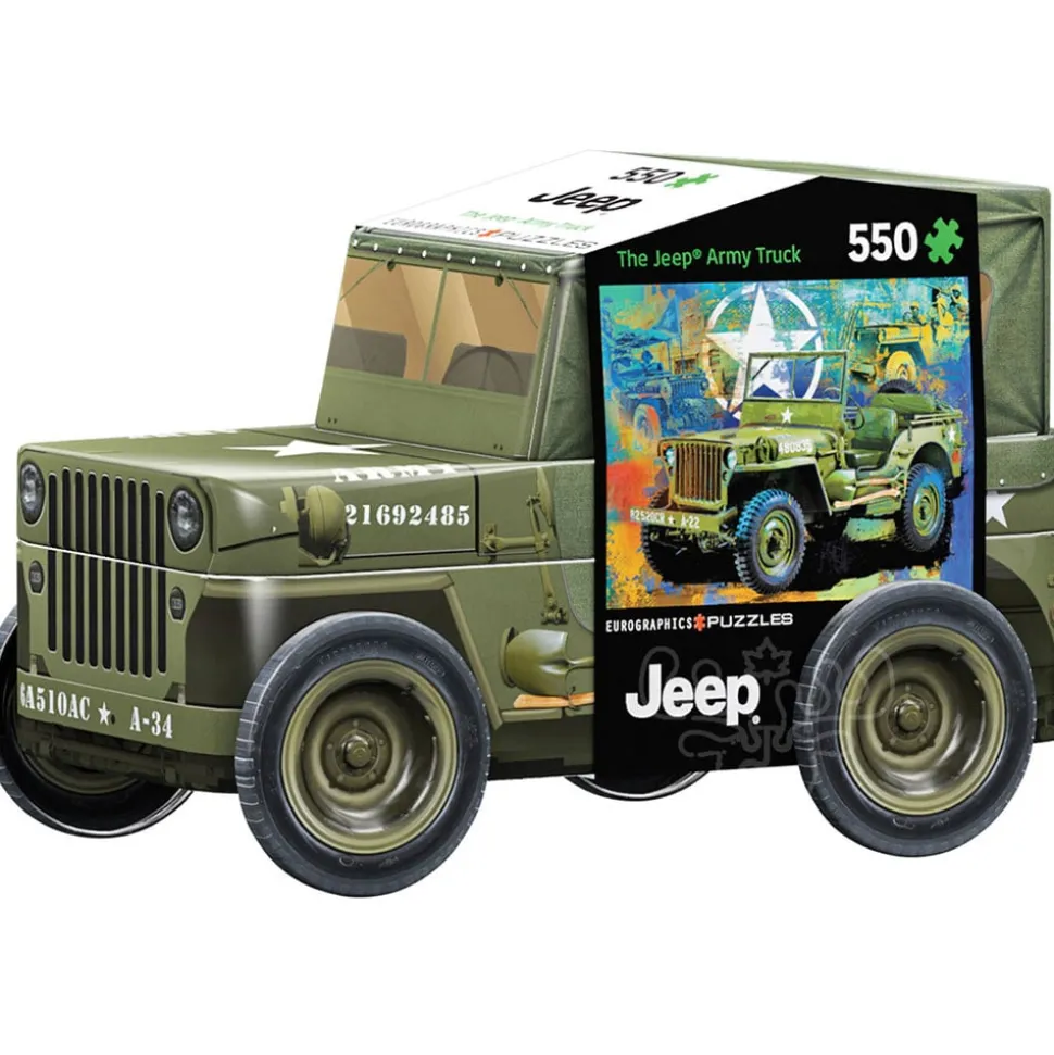 Eurographics Jeep® The Army Truck Puzzle 550pcs in a Military Jeep Shaped Tin