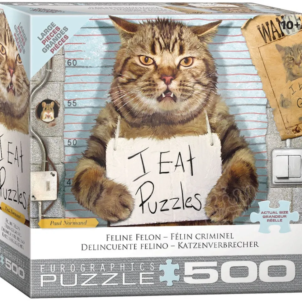 Eurographics Normand: Feline Felon Large Pieces Family Puzzle 500pcs