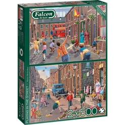 Falcon Playing in the Street Puzzle 2 x 500pcs