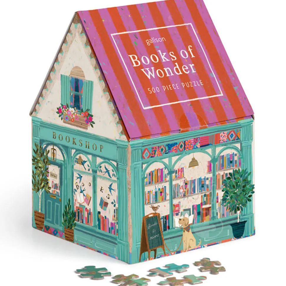 Galison Books of Wonder Puzzle 500pcs in a House Shaped Box