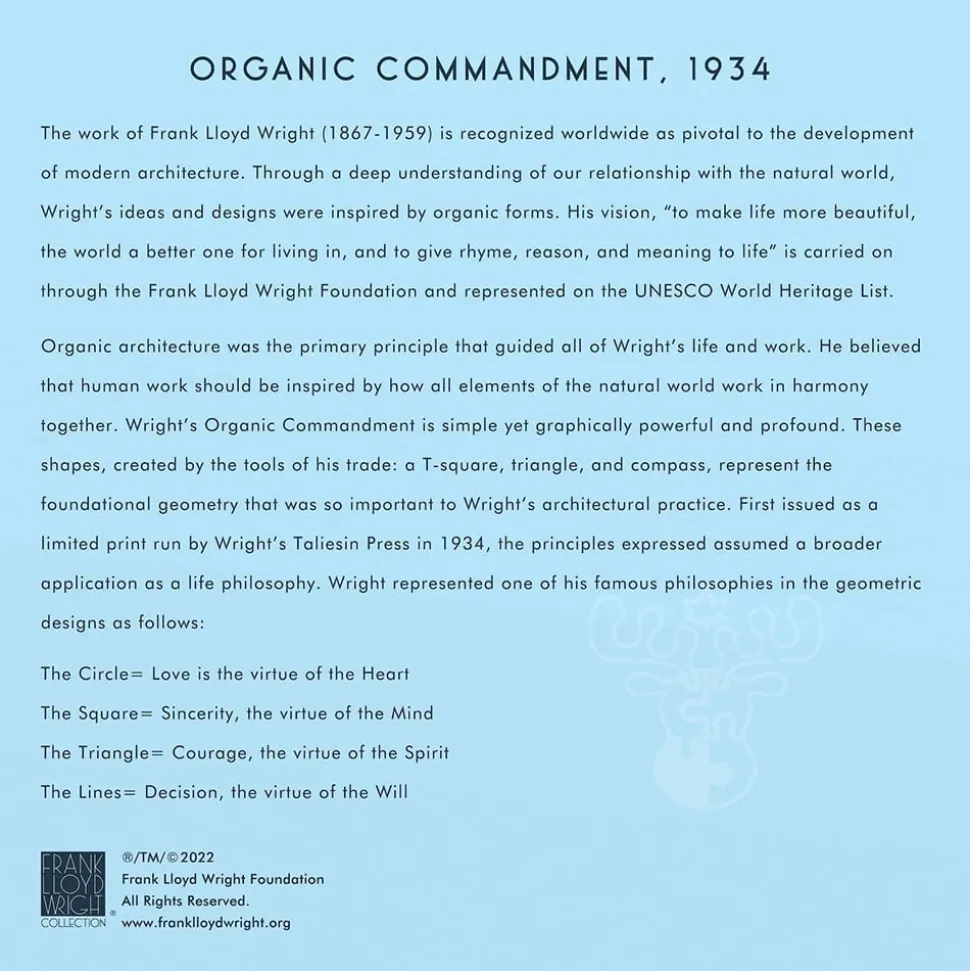 Galison Frank Lloyd Wright Organic Geometry Multi-Puzzle Puzzle 500pcs