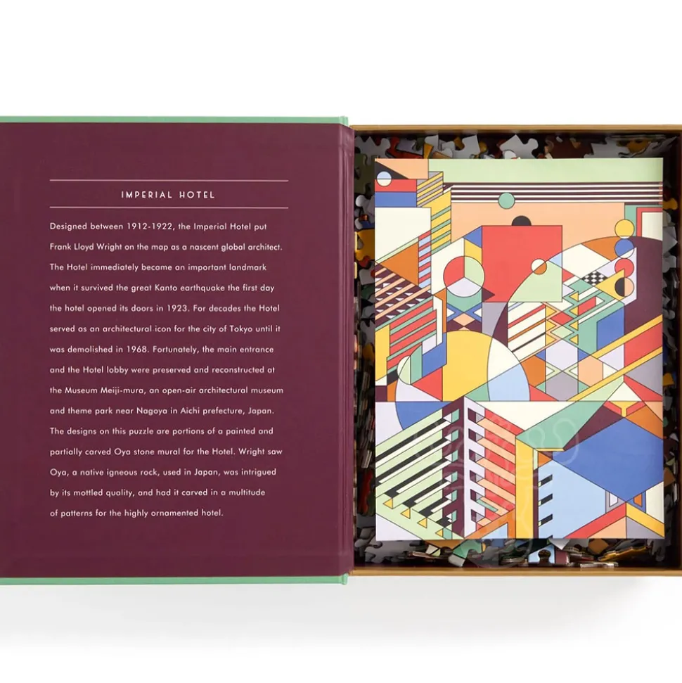 Galison Frank Lloyd Wright Imperial Hotel Puzzle 500pcs in a Book Box
