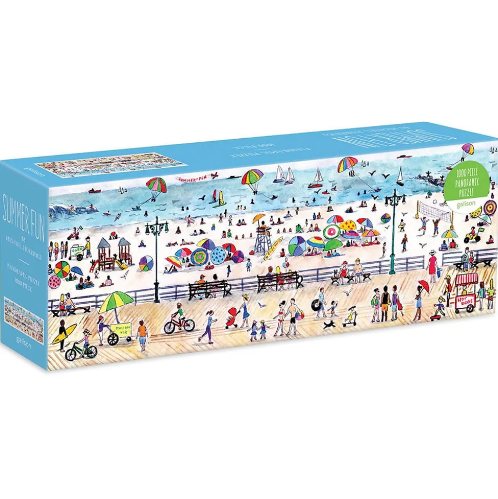 Galison Michael Storrings Summer Fun Panoramic Puzzle 1000pcs