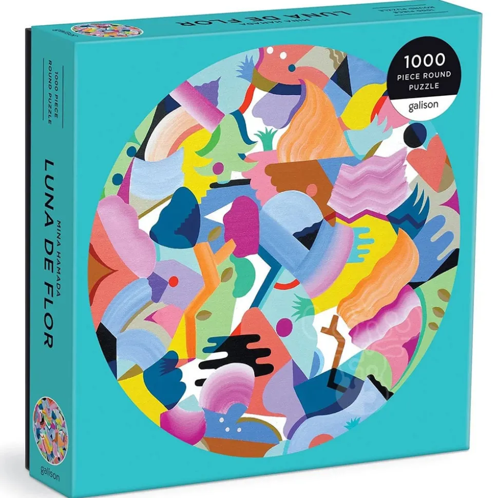 Galison Mina Hamada Luna de Flor Round Puzzle 1000pcs