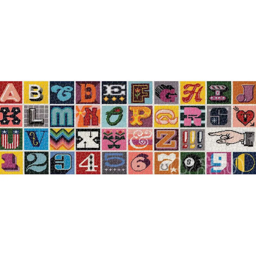 Galison Needlepoint A to Z Panoramic Puzzle 1000pcs