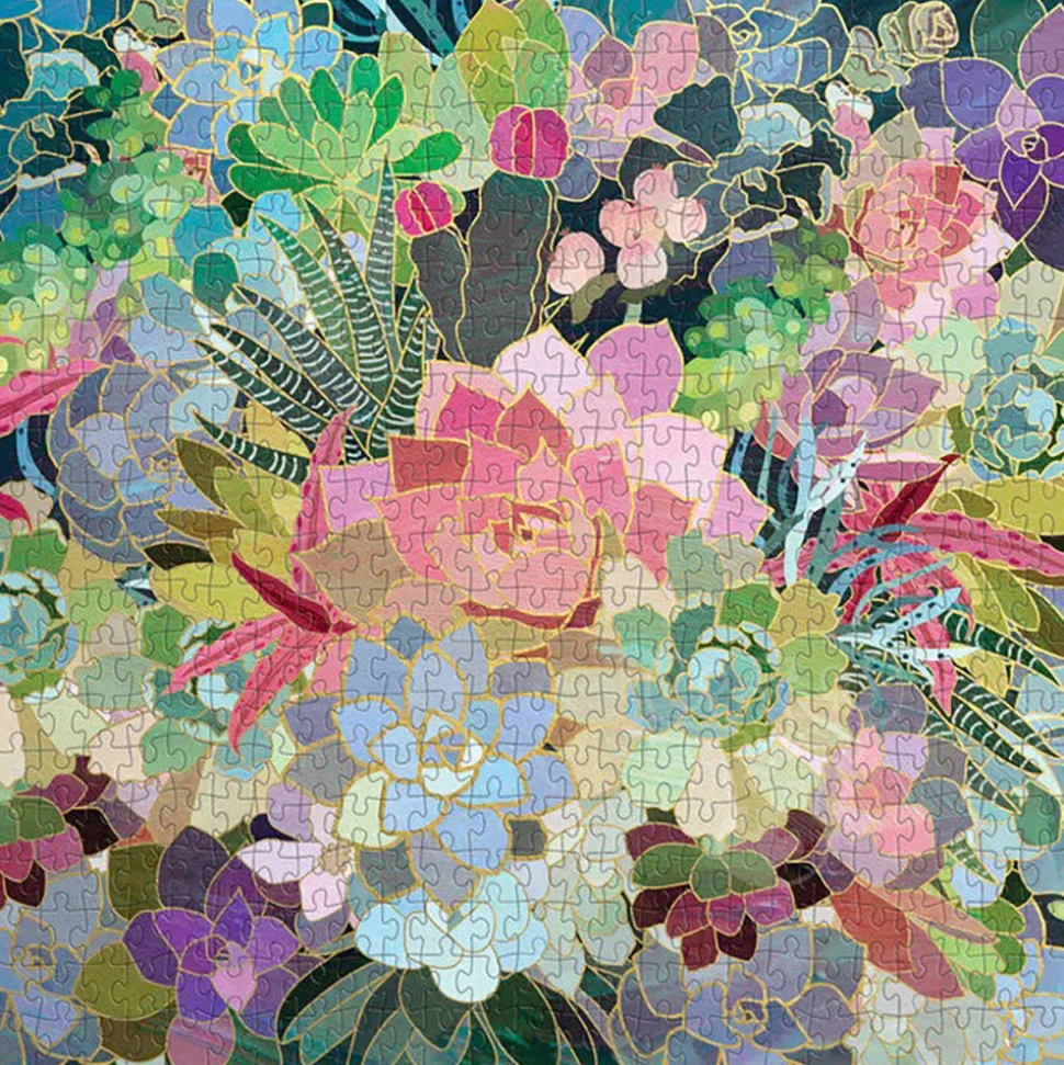 Galison Succulent Mosaic Foil Puzzle 500pcs
