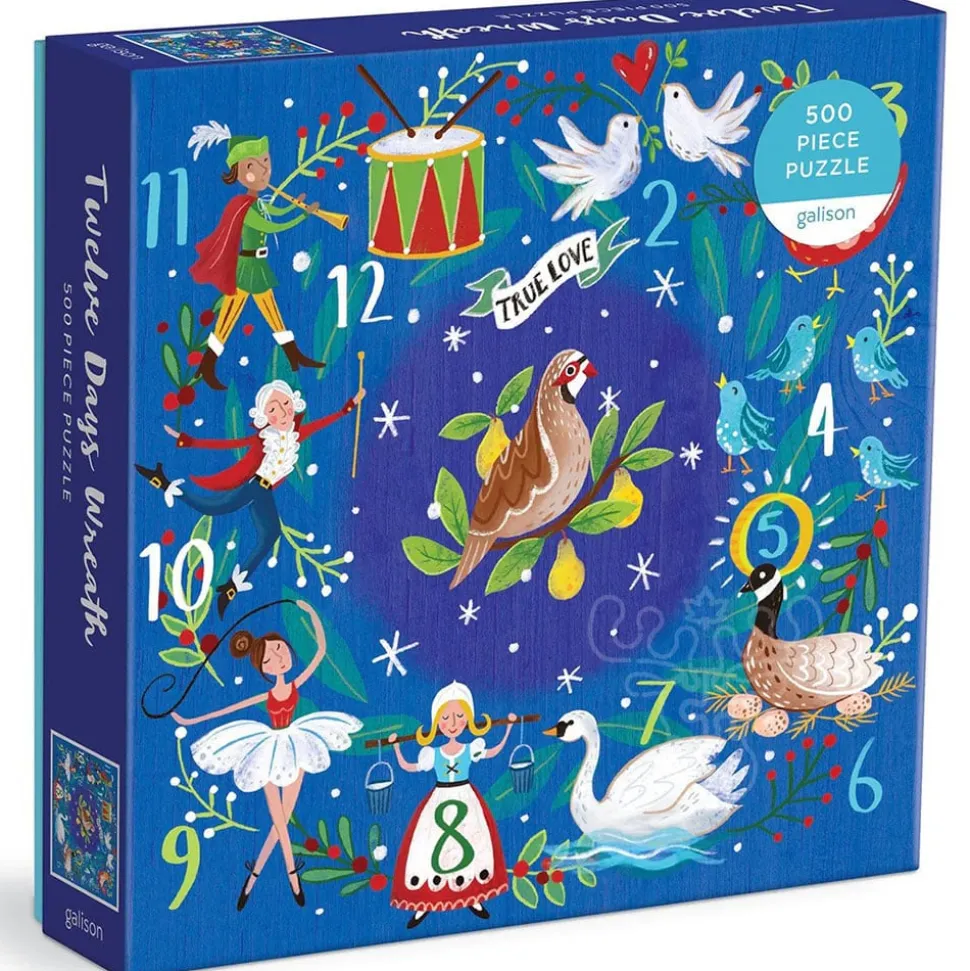 Galison Twelve Days Wreath Puzzle 500pcs