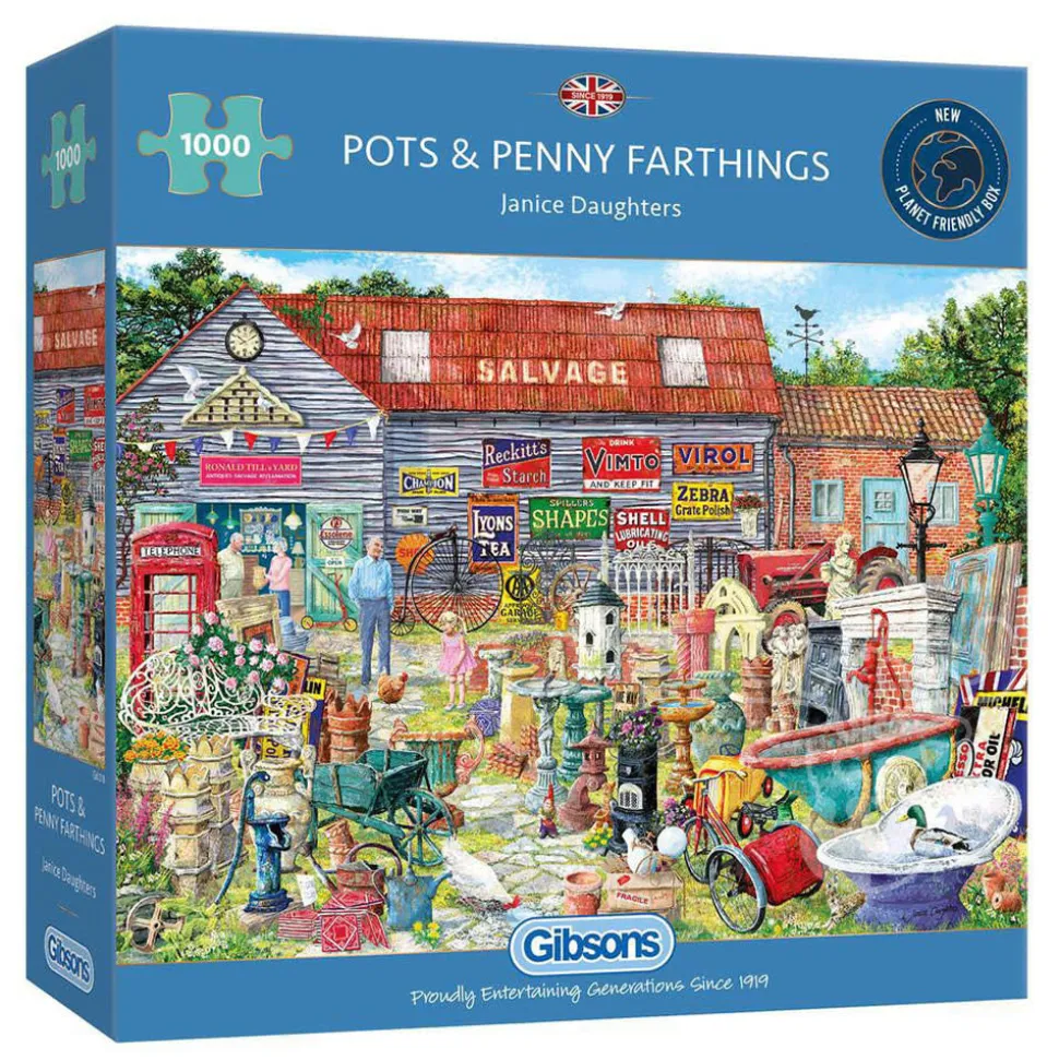 Gibsons Pots & Penny Farthings Puzzle 1000pcs RETIRED