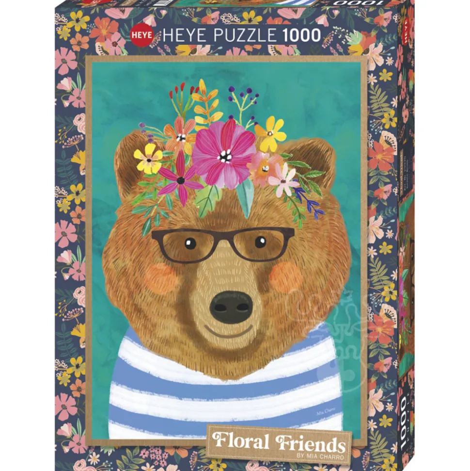 Heye Floral Friends Gentle Bruin Puzzle 1000pcs