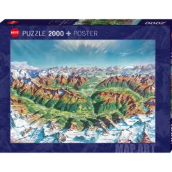 Heye Map Art Alpine Mountain World Puzzle 2000pcs