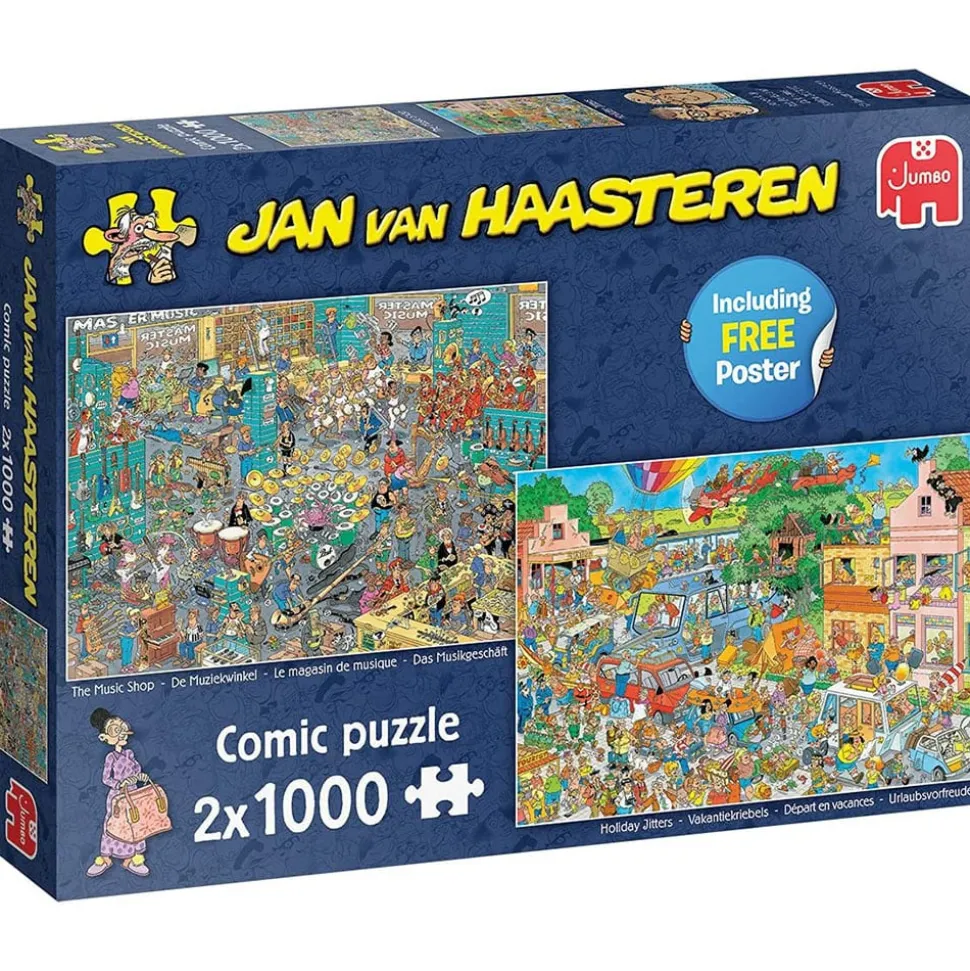 Jumbo Jan van Haasteren - The Music Shop and Holiday Jitters Puzzle 2 x 1000pcs
